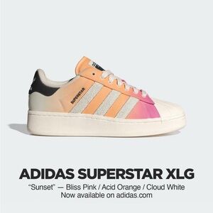 Adidas Superstar XLG in Pink, Orange, and White